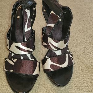Carlos by Carlos Santana Leopard Print Strap Heels